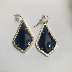 Kendra Scott Navy Blue Gold Drop Earrings